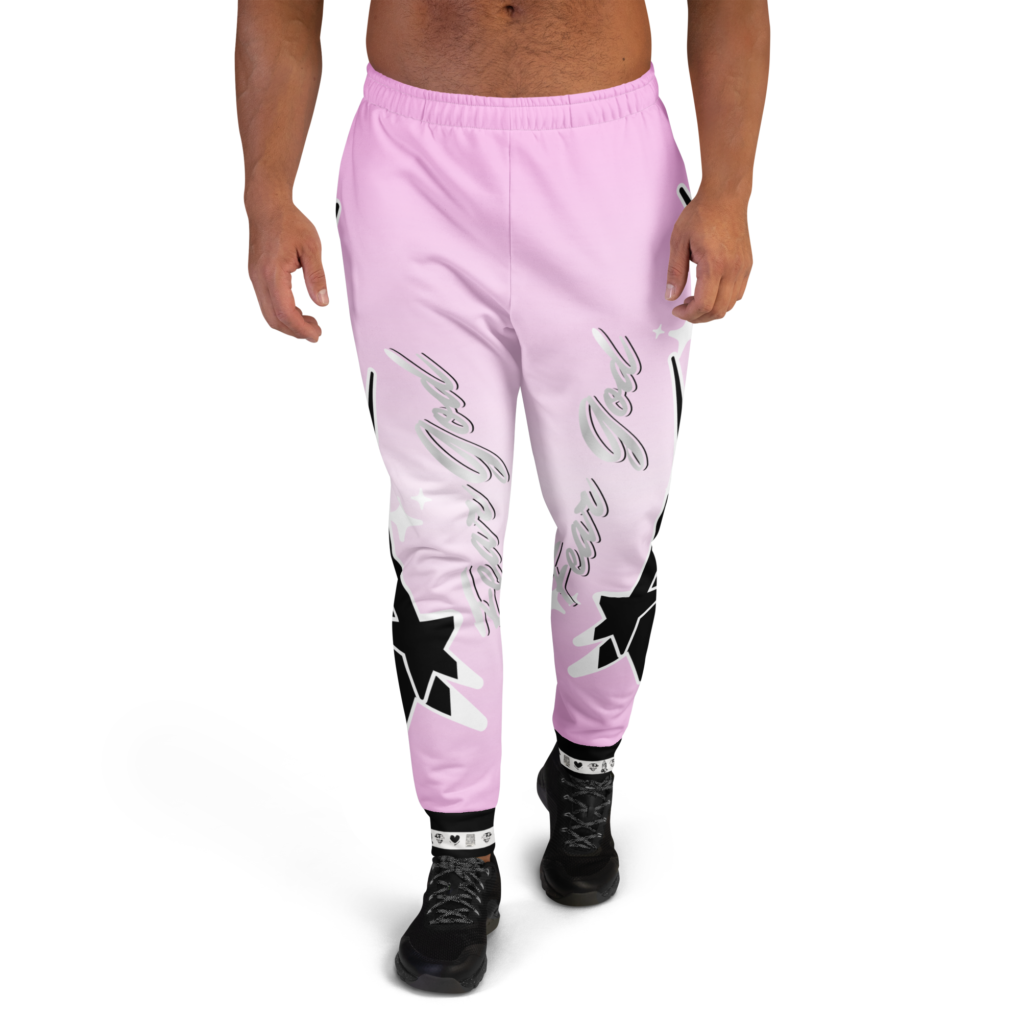 Men's Pink Fear GOD Joggers