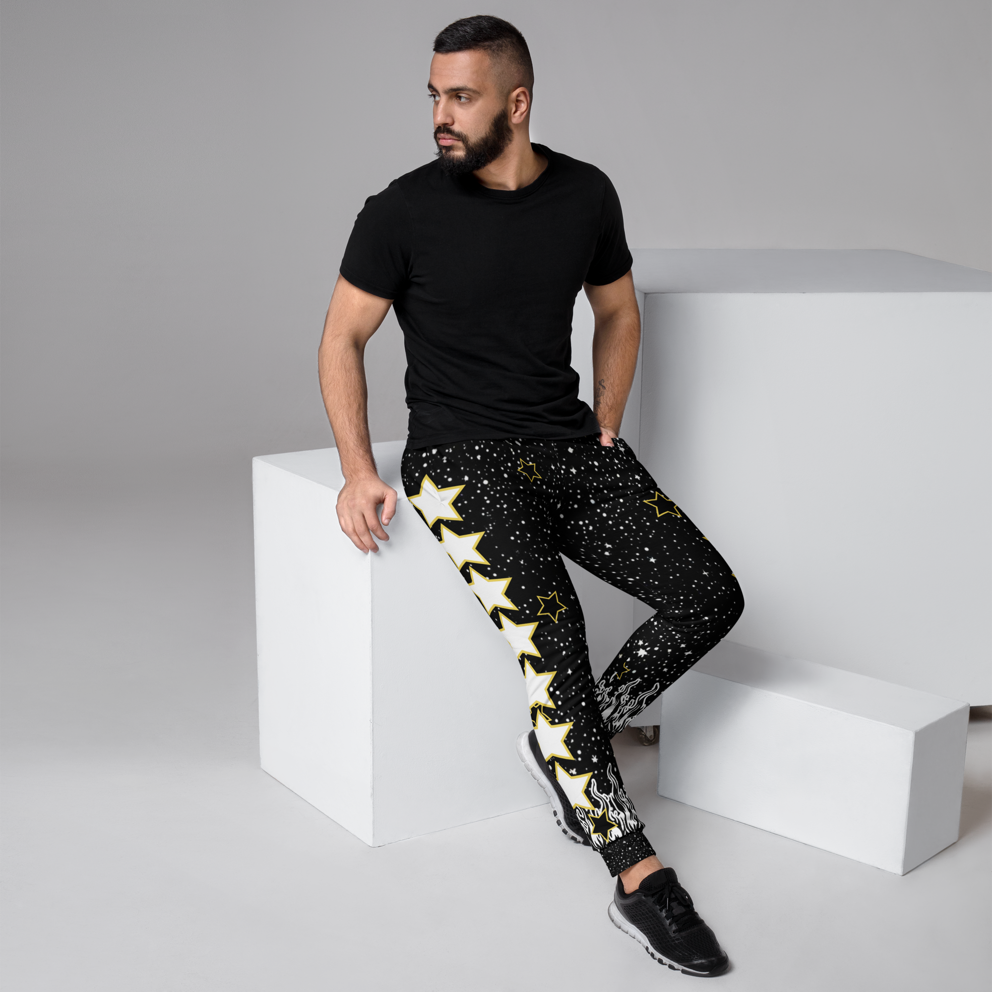 Men's Black Star Joggers