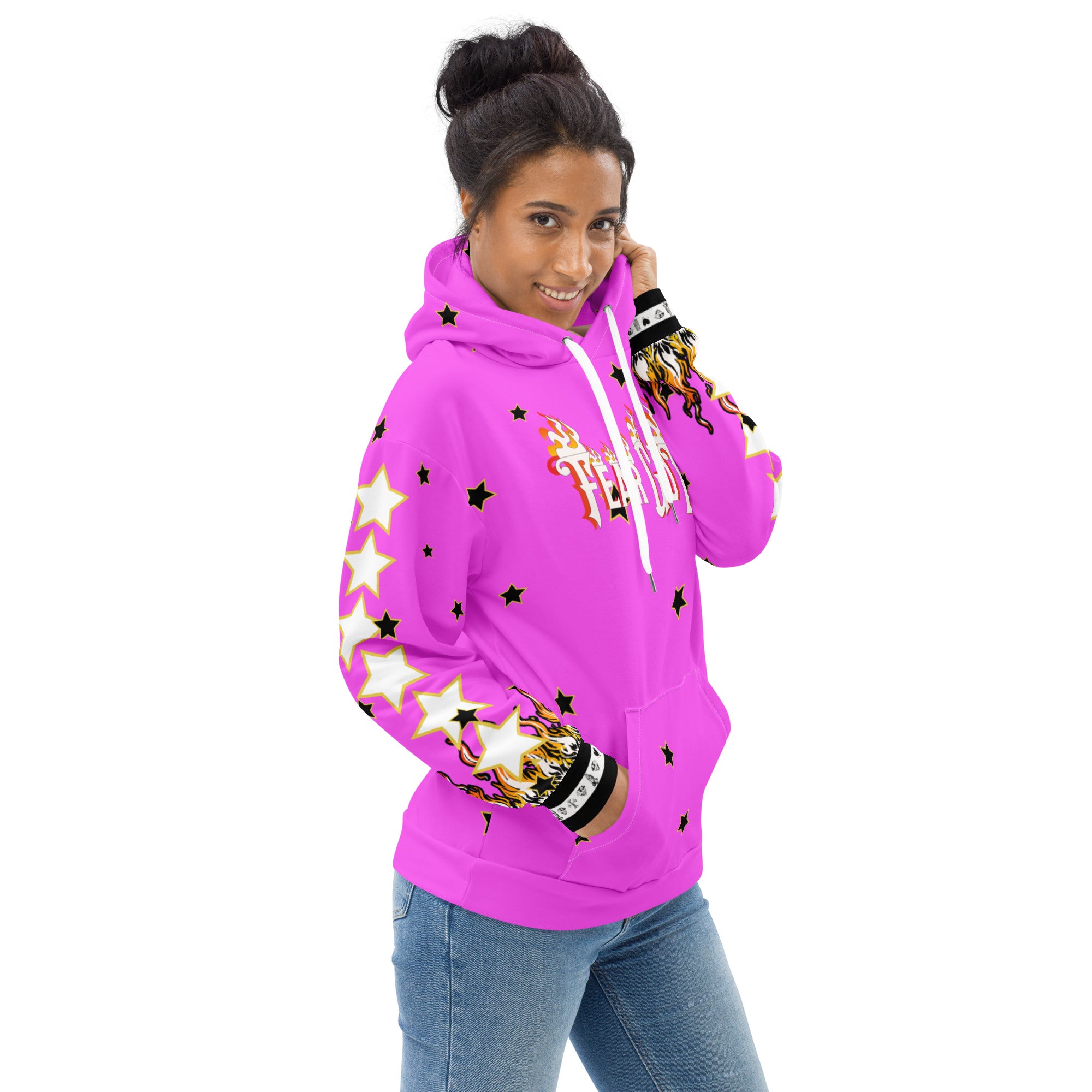 Fear GOD Unisex Pink Star Hoodie