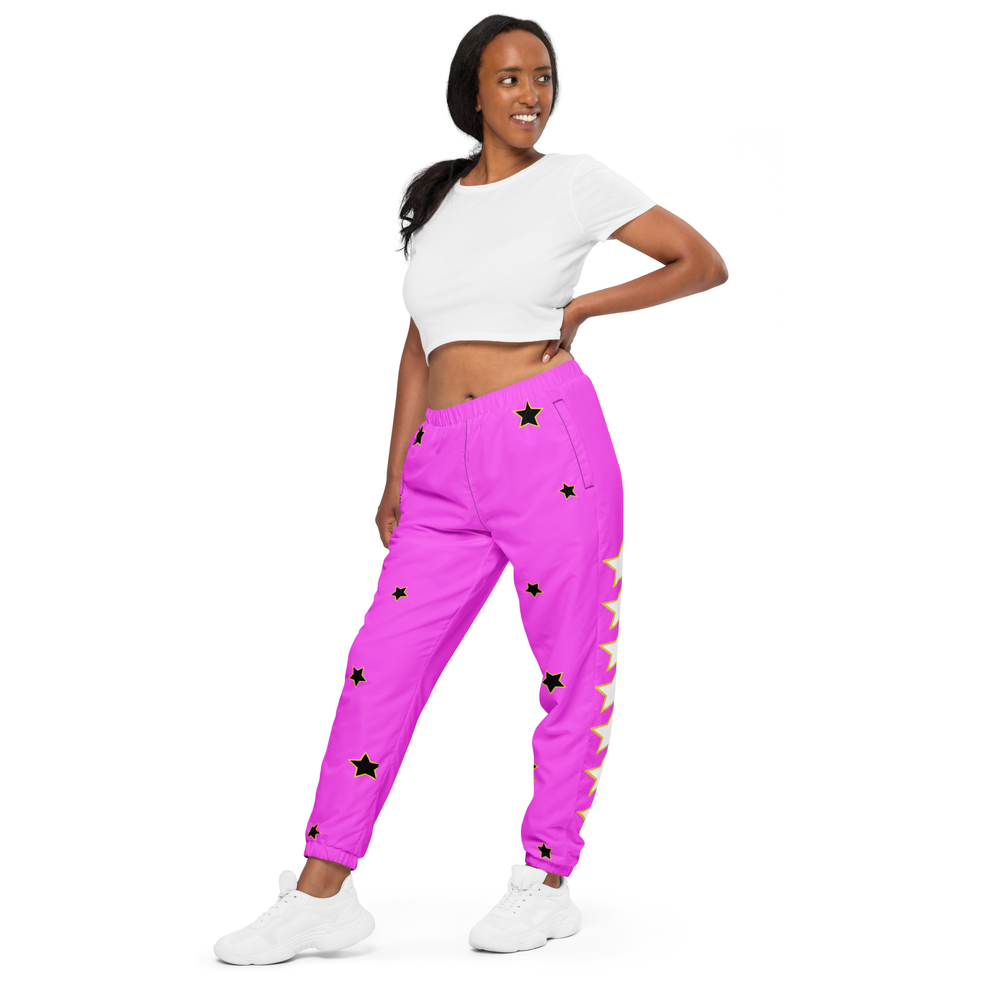 Pink Unisex Star Track Pants
