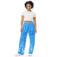 Fear GOD Blue Flame Striped wide-leg pants